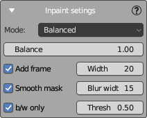 Inpainting Settings Panel