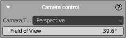 Perspective Camera Control Panel