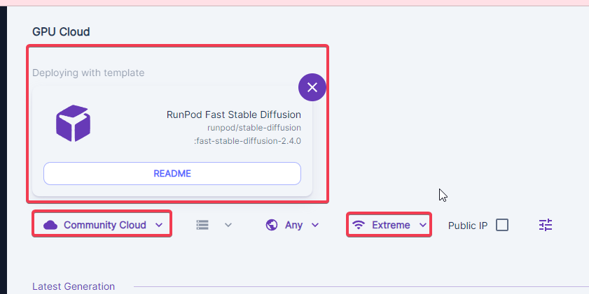 Runpod main setings